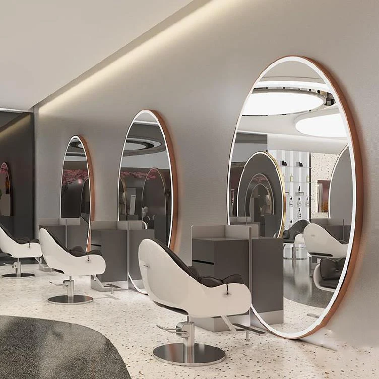 Hairdressing Led Lighted Salon Mirror Use In Beauty Salon Mirror Station