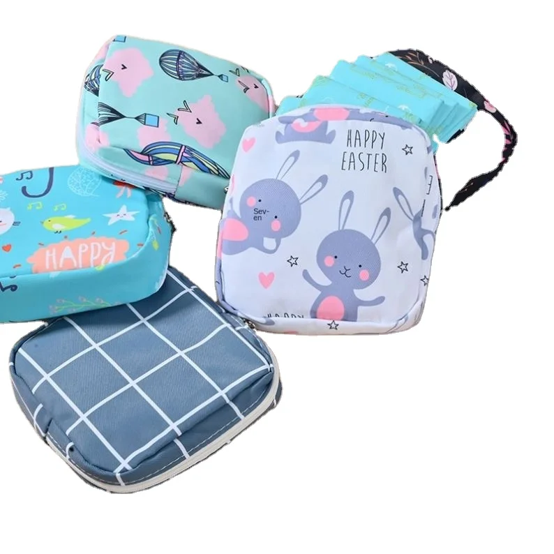 Sanitary napkin storage bag sanitary pads portable large capacity for month student portable sanitary napkin lipstick