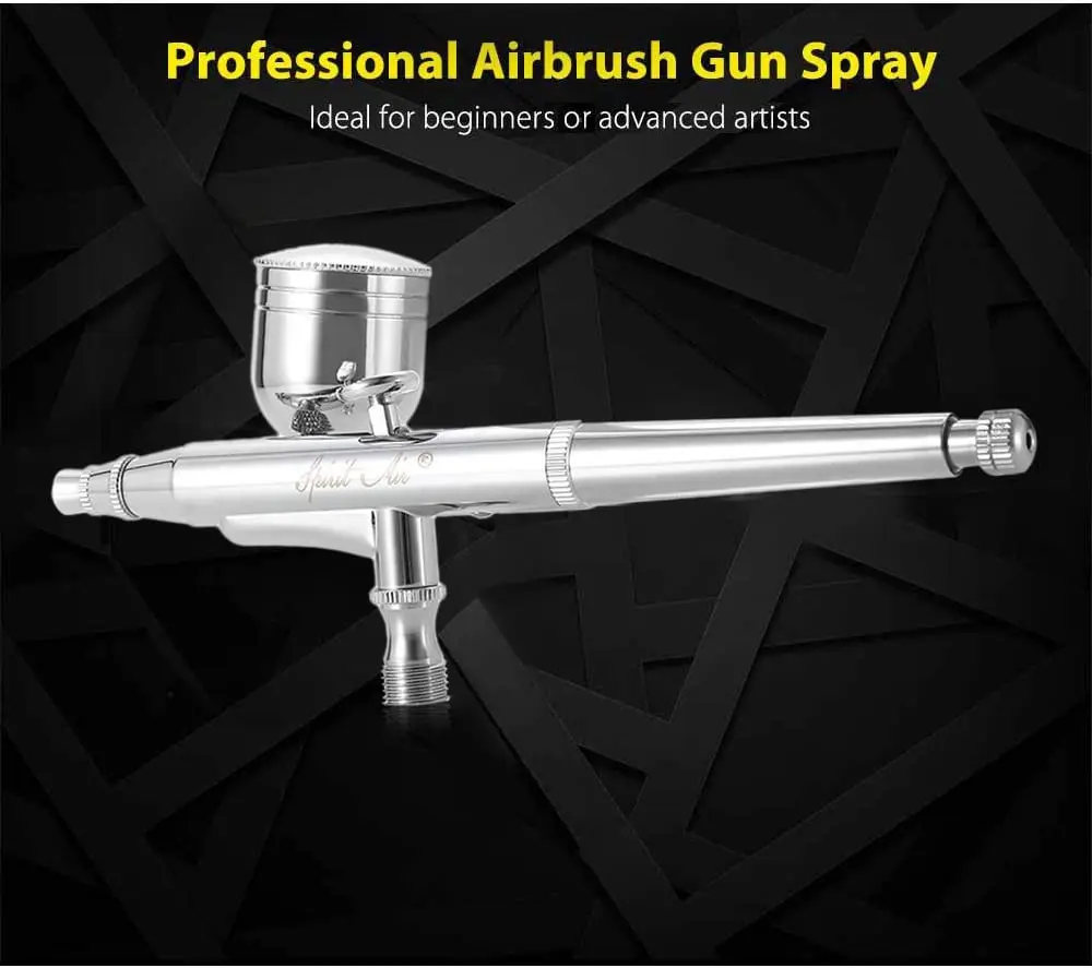 Gravity Feed Airbrush Kit, 134K 0.2mm / 0.3mm / 0.5mm Dual Action Airbrush Paint Spray Gun Set for Cake Decoration, Makeup