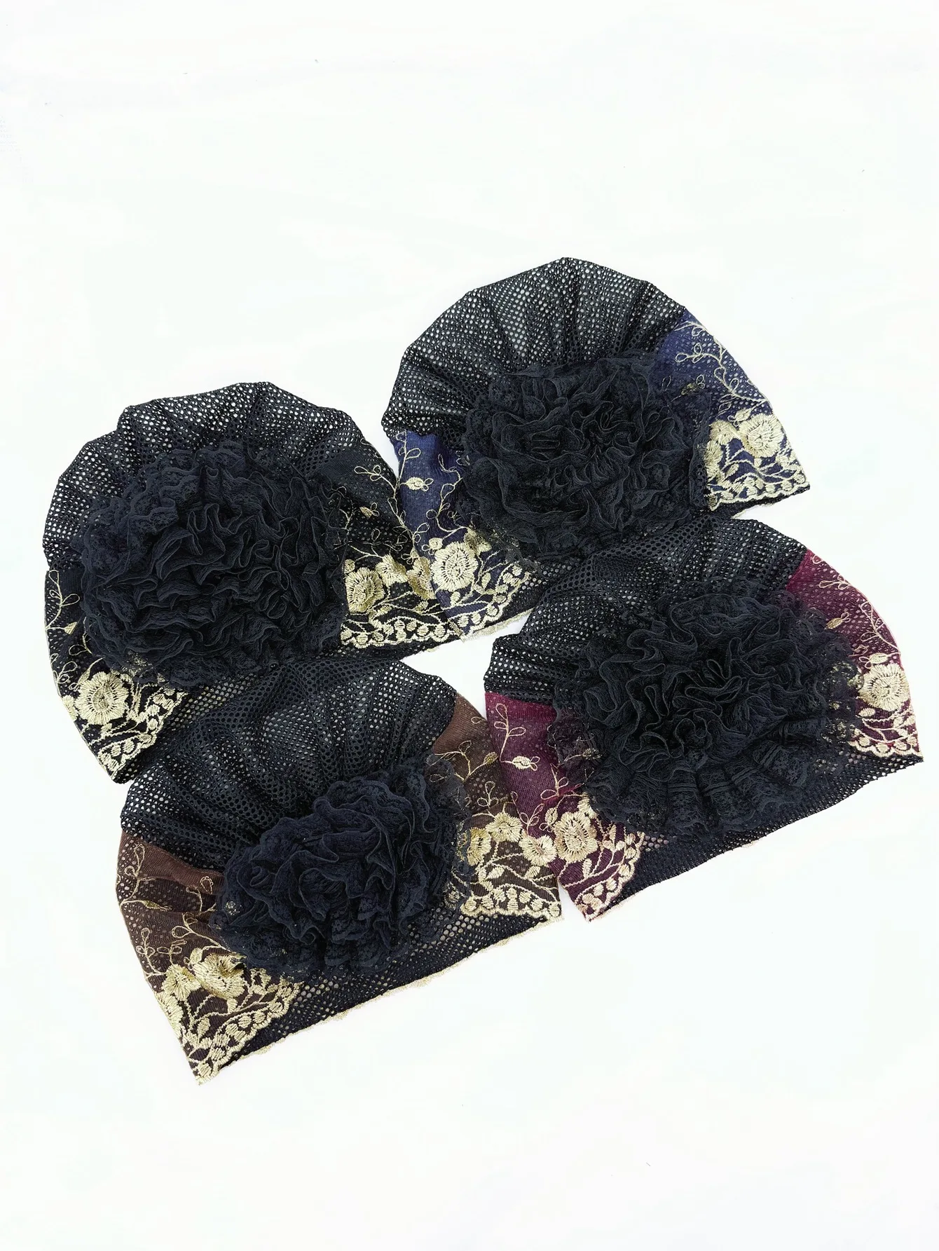 Elegant Elastic Bohemian Style Muslim Turban Cap Polyester Jacquard Fabric Breathable Hair Concealing Chemo Hat for Daily Wear