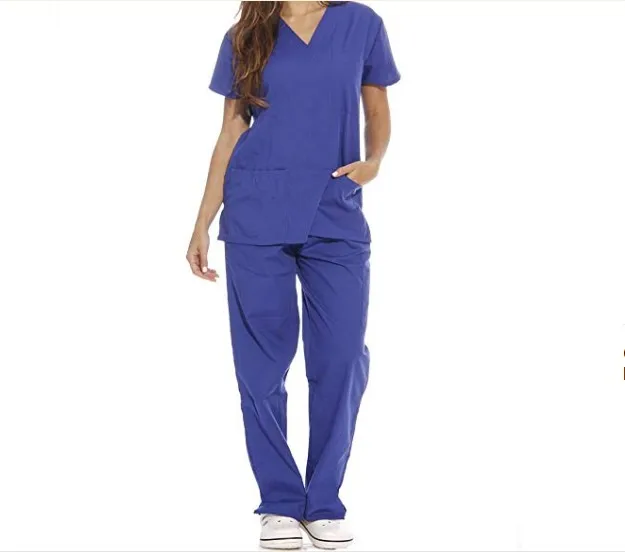 Hospital Nurses Carers Therapist Medical Nurses Doctors Uniform Pants+Tops Hospital Uniforms