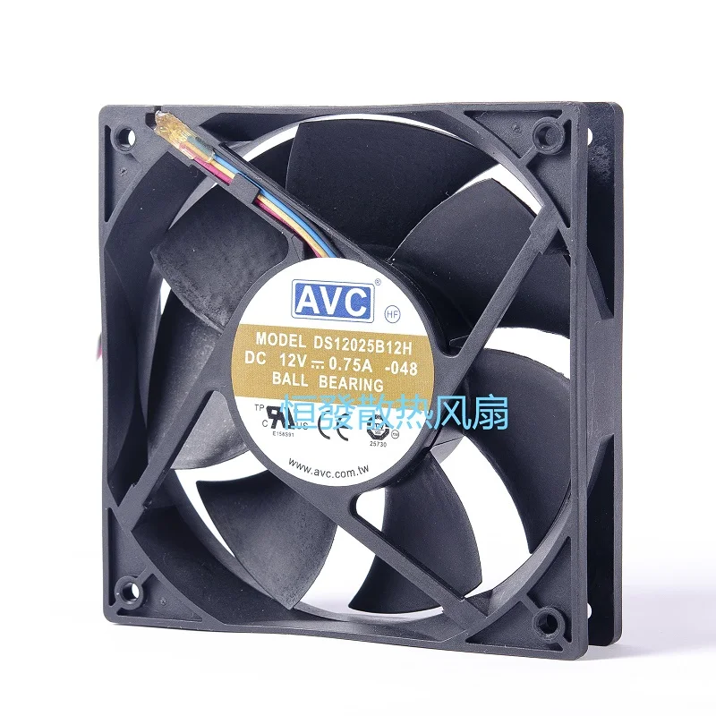 Avc Da12025b12l 12v 0.75a 12cm 12025 120x120x25 89cfm 0-30db Ultra Silent 4-wire Axial Flow Centrifugal Exhaust Cooling Fan