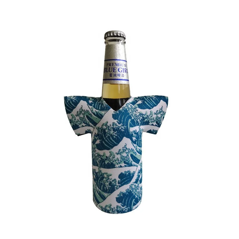 Top custom t-shirt shape jersey neoprene beverage stubby can cooler jacket sport drink bottle holder
