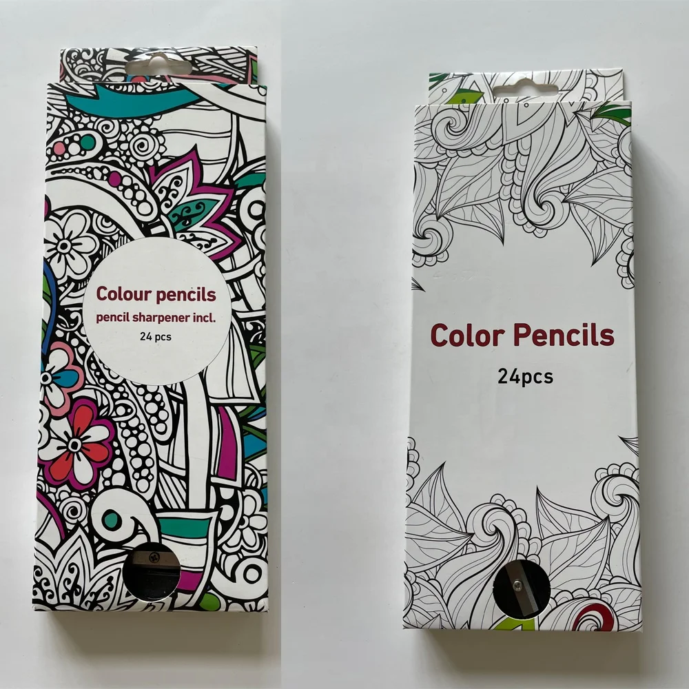 2021 hot sale adult coloring book set painting book with 24 color pencils softcover drawing book factory customized