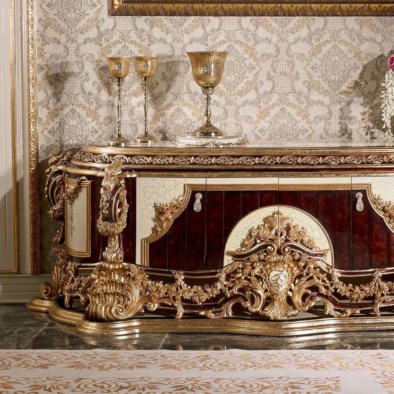  Handmade Carved solid wood TV cabinet luxury furniture French style living room and Bedroom Lockers