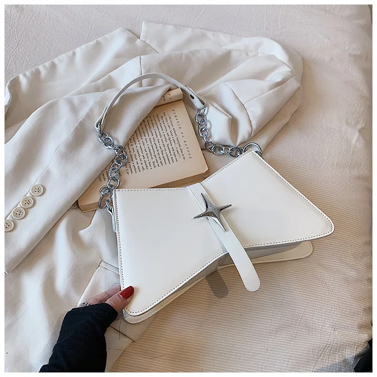 2024 Luxury Leather Trendy Purse Thick Chain Small Tote Shoulder Bags For Women Handbag