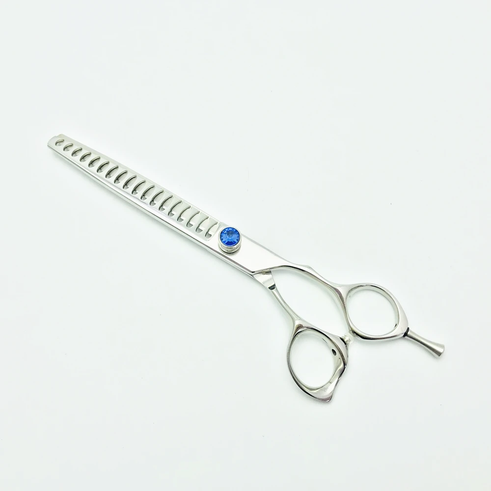 A AK110T 7.0 inch professional pet dog grooming scissors shears with fish bone 18 teeth for barber salon