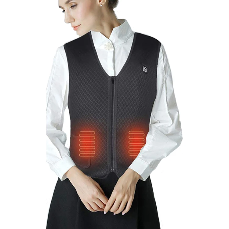 Dropshipping Windproof Heated Outdoor Vest Zipper Men Women Charging Heating Jacket Usb Intelligent Warmer Heating Vest For Golf