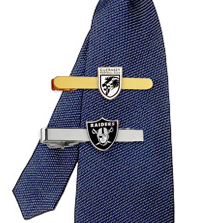 luxury custom metal copper gold silver neck logo animal tie pins clip for men