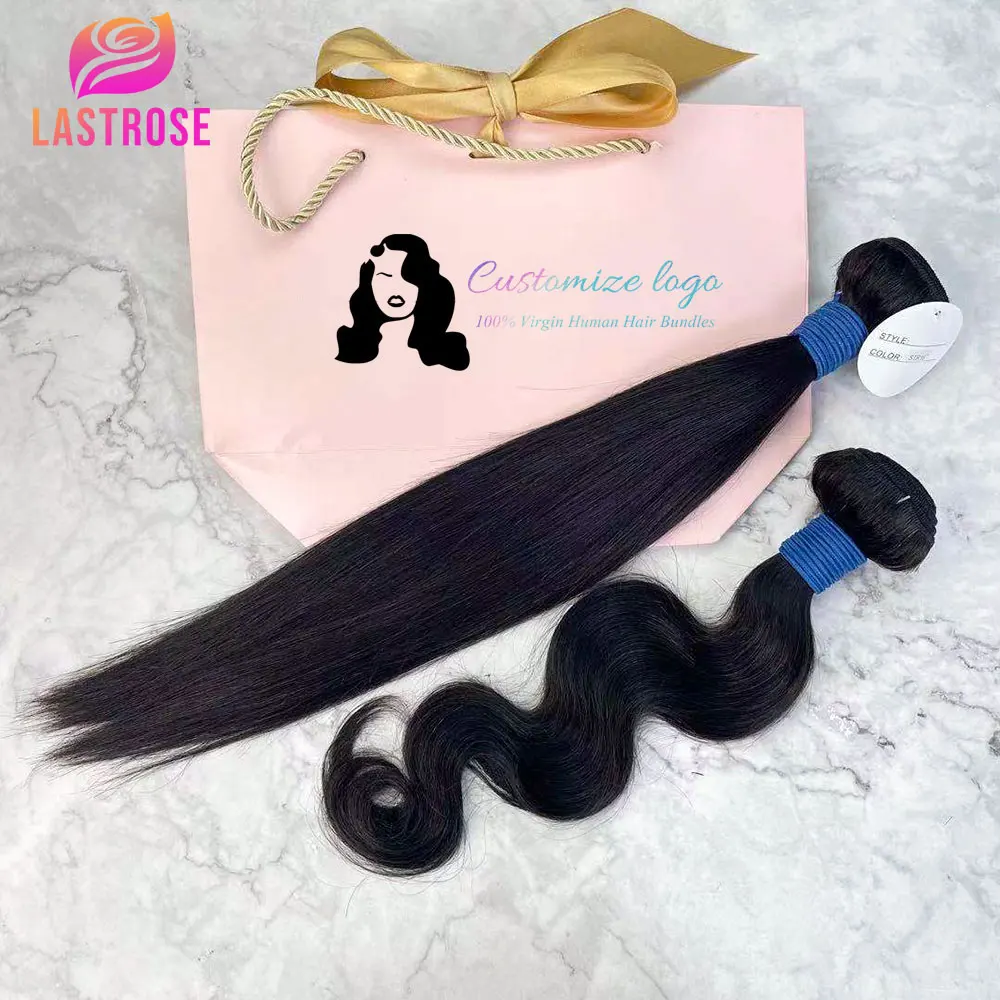 Human Hair Bundles Vendors Wholesale 10A Grade 100% Mink Brazilian Virgin Human Hair Bundles Extension Bundle with Closure Set