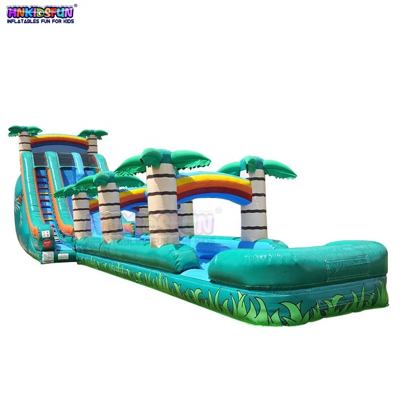 2021 New type outdoor house slide inflatable water slide for kids on land