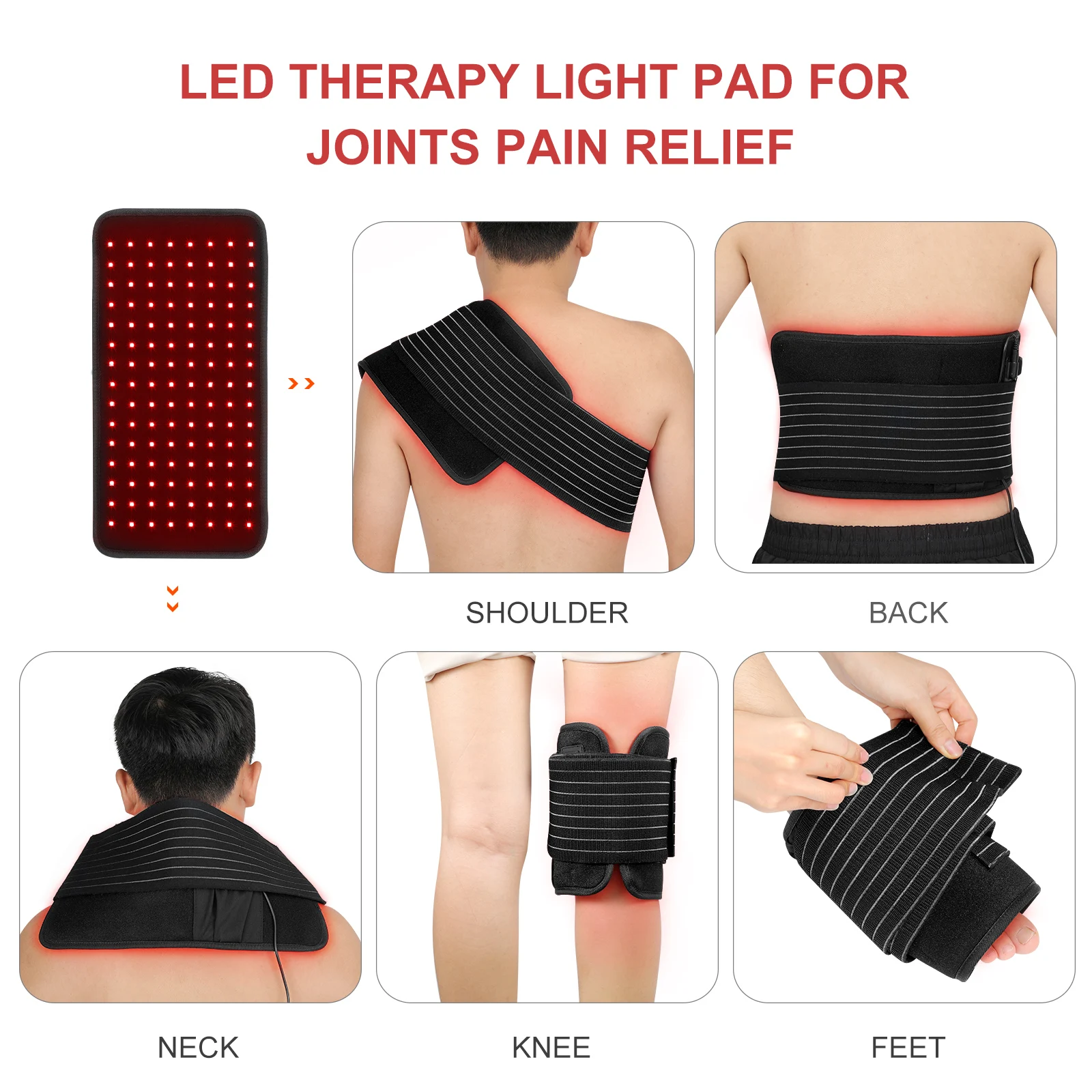 Kinreen 850 Nanometer Infra Belt Wrap Mat Blanket Led Redlight Nir Near Infrared Wearable Device Red Light Therapy Pad For Face