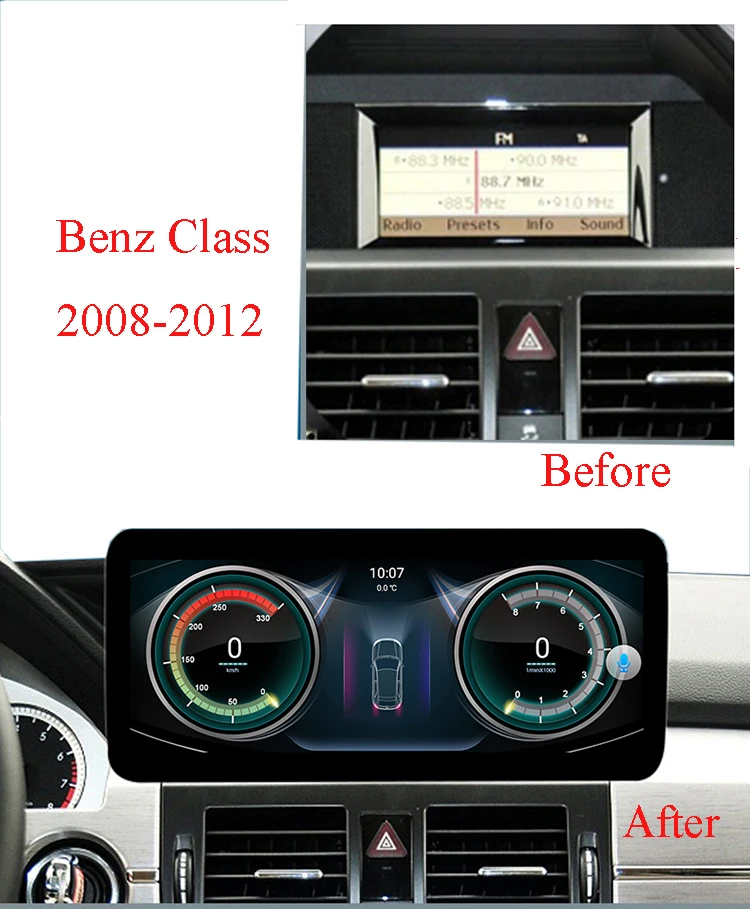 12.3inch 4+64g 8 CORE Android 10 IPS touch screen 1920x 720 wireless carplay radio BT GPS WIFI for Benz GLK Class X204 2008-2015