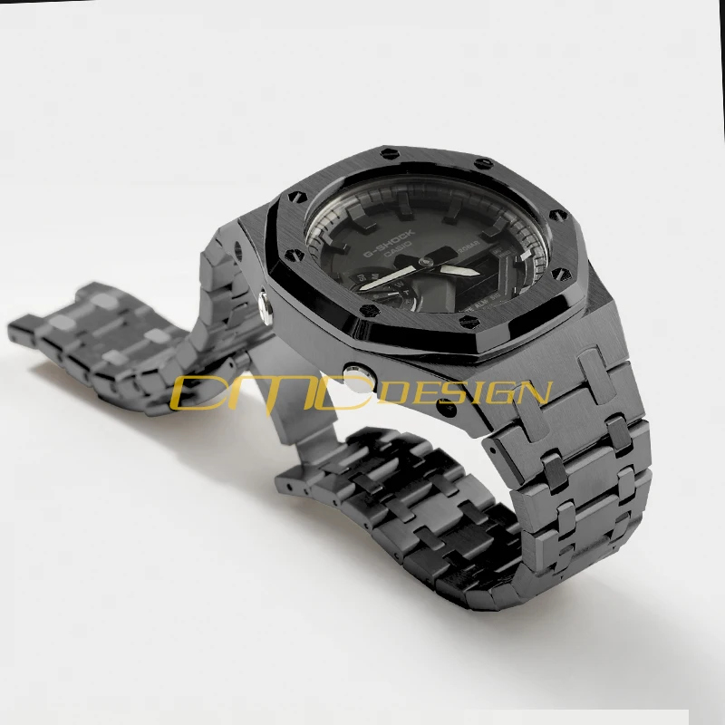 GA-2100 Gen.5 Rainbow color Stainless Steel band Watch strap Metal case Modification Kit for G Shock GA2100 Replacement