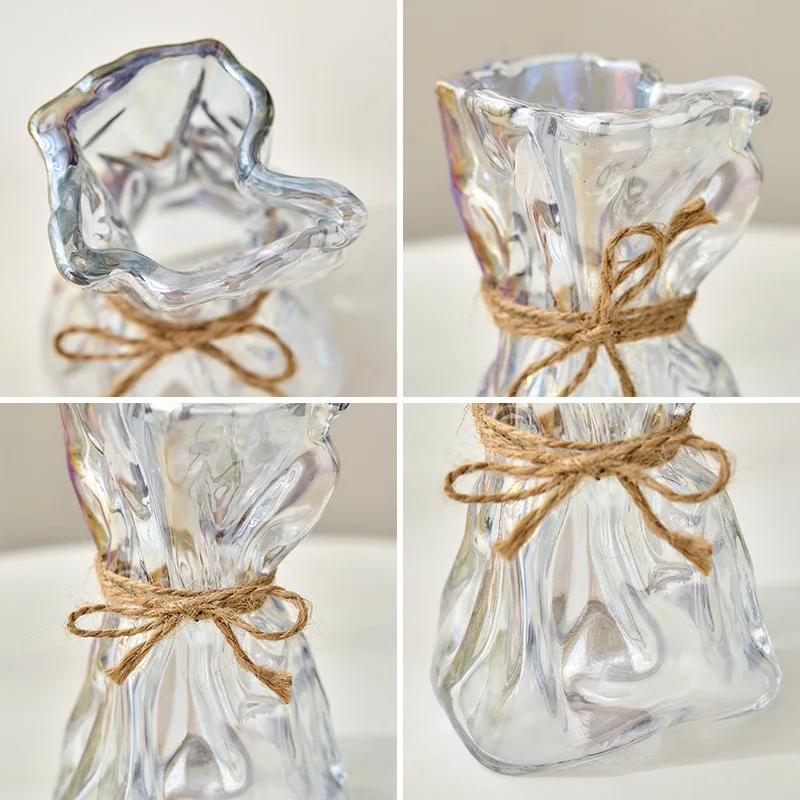 Wholesale home decor accessories clear minimalist nordic small glass vase