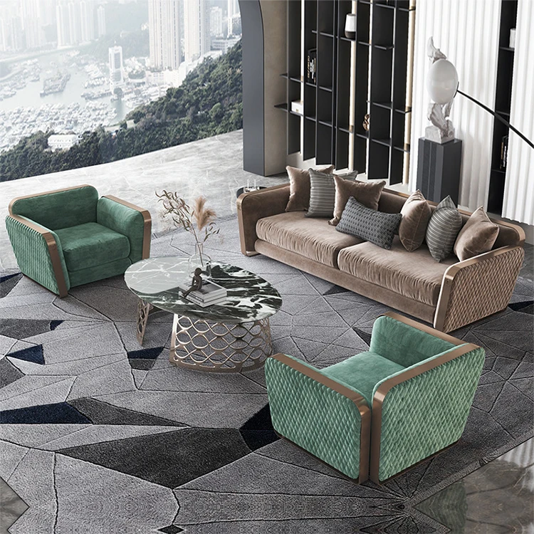 Italy Postmodern Pure Genuine Leather Modern modular Design Luxury Sofa Set Couch Living Room Furniture Sofa