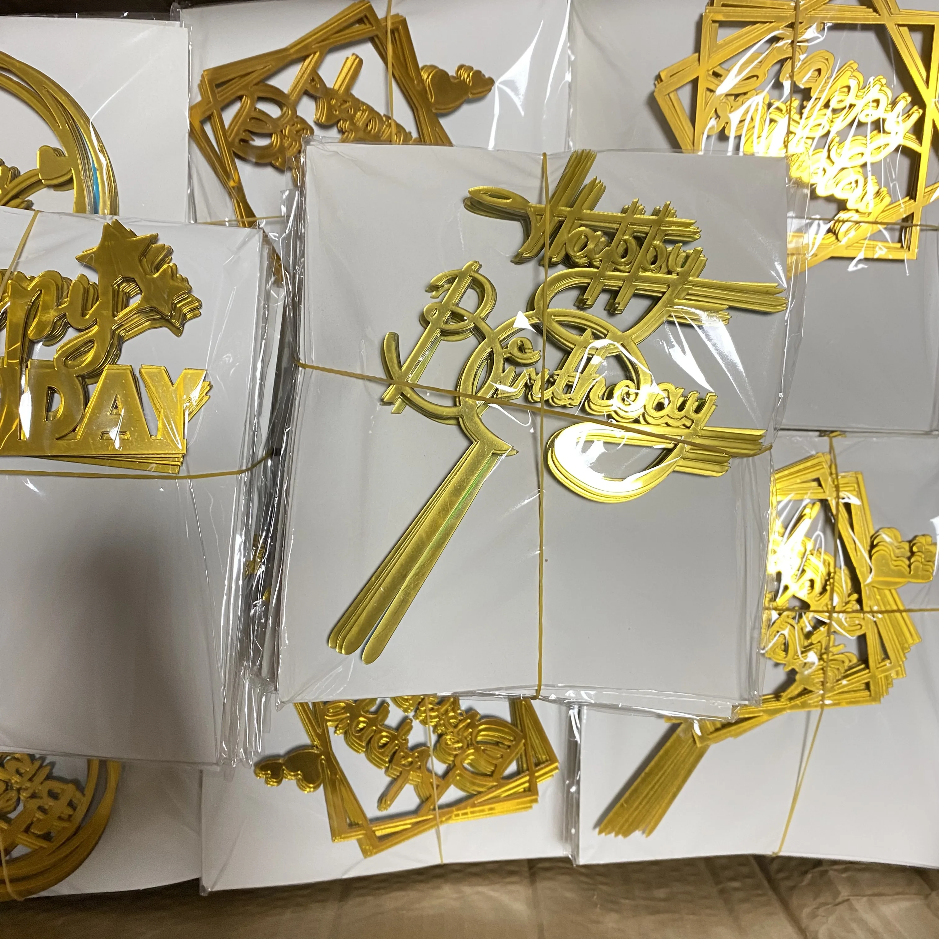 Birthday Cake decorations Big SIze 10-piece  Acrylic Baking Birthday Party Decoration Dessert cake topper suppliers