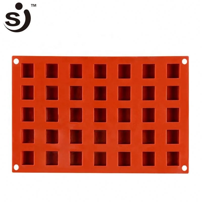 Yiwu Factory Direct Selling 35 Mini Square Mousse Silicone Molds Baking Cake