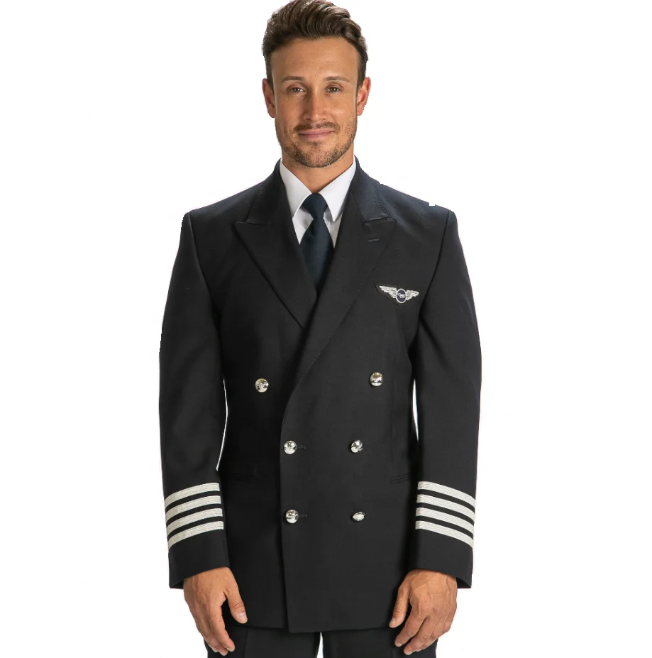 2021 classical design custom double breasted man black flight suit uniform pilot jacket