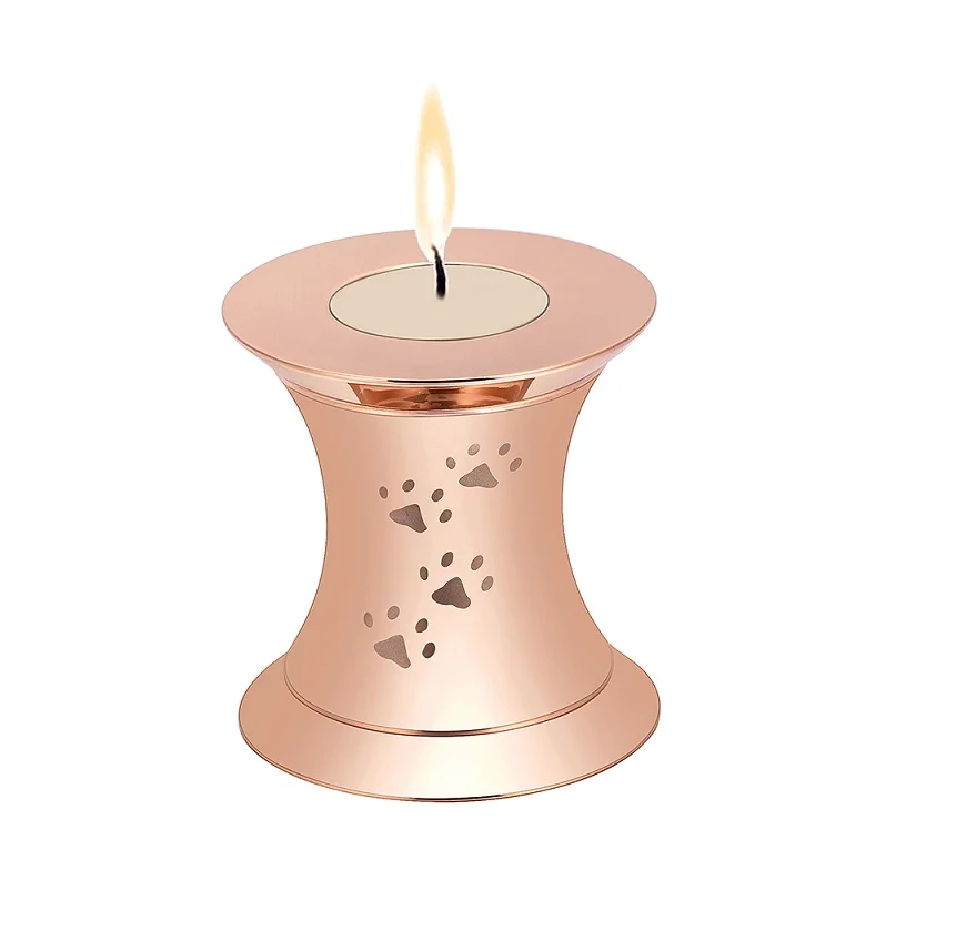 Dog Paw Print Mini Cremation Jewelry for Pet Ashes 316L Stainless Steel Memorial Candle Ashes Locket Keepsake Casket Urns