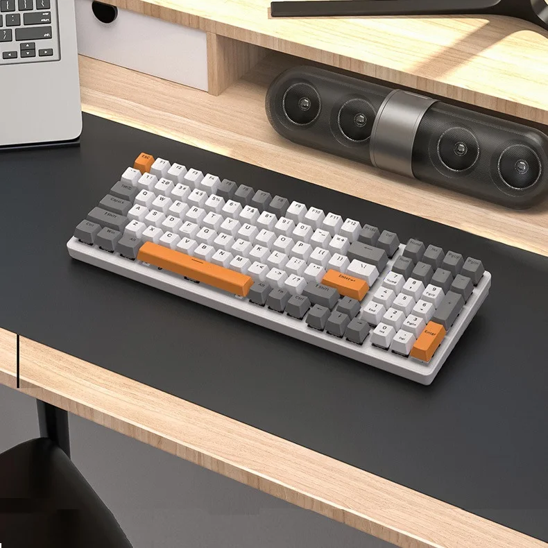 K6 Mechanical Keyboard 100 Keys Keycaps RGB 5.0 BT 2.4 G Wired 3 Modes Gaming Wireless Mechanical Keyboards For Tablet PC