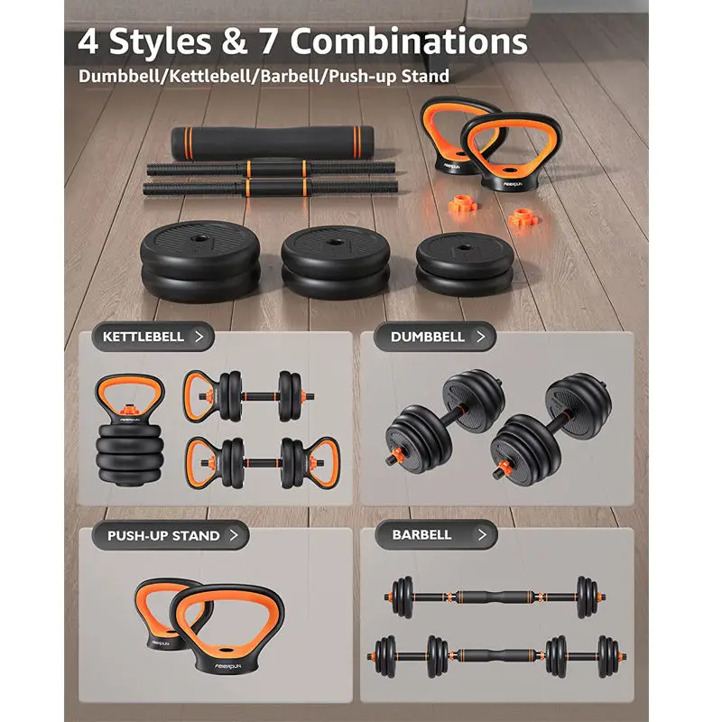 6 in 1 Fitness Gym Equipment Adjustable Weight Barbell Dumbbell Set Buy Cheap Home Cast Iron Exercise Dubell Kettlebell Kimbt