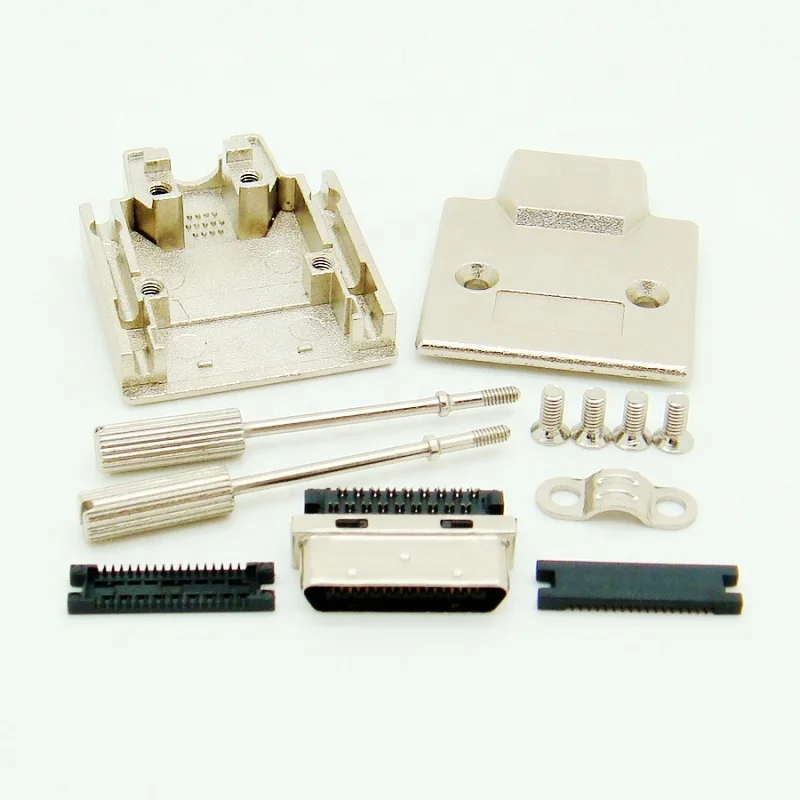 0.8mm pitch 36 pin SCSI VHDCI 36 pos male IDC Connector with screw