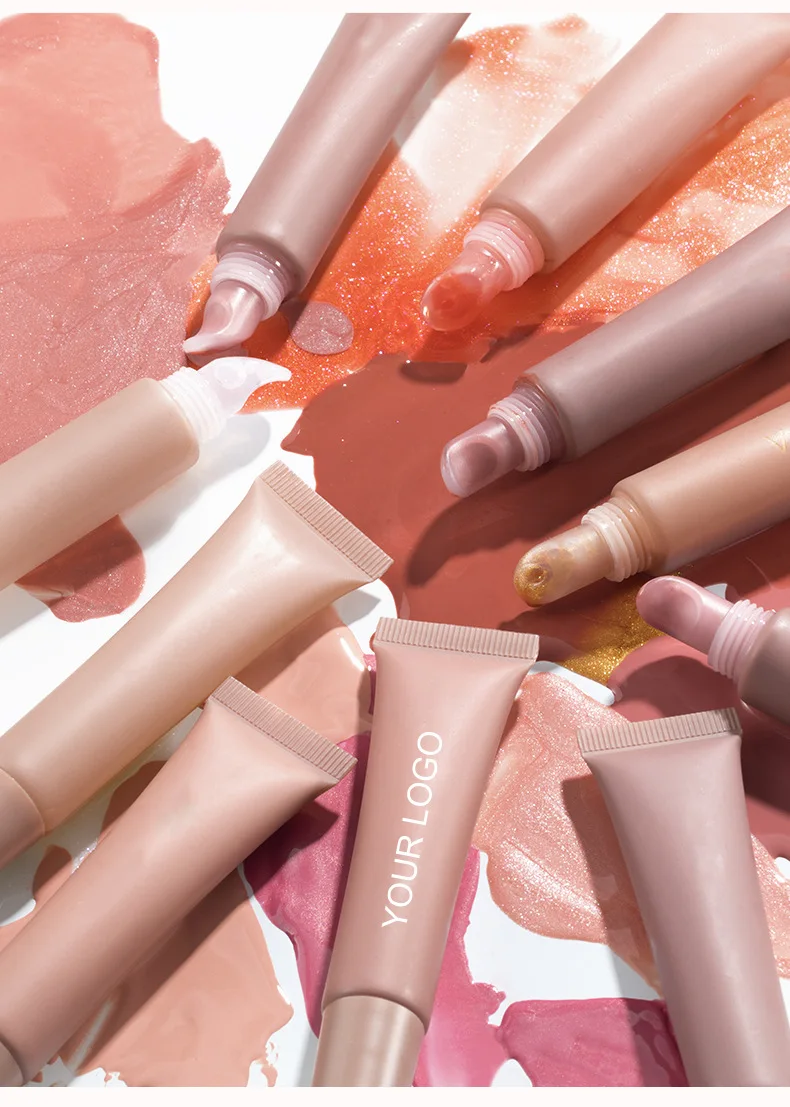 SPF Customized Logo Vegan Lip Oil Fruit Flavor Moisturizing Makeup Private Label liquid lip balm butter gloss lipstick Lip Oil