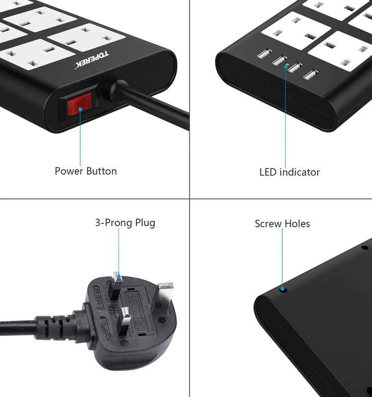 multiple power strip socket with panel mount usb socket for power strip 6 outlets