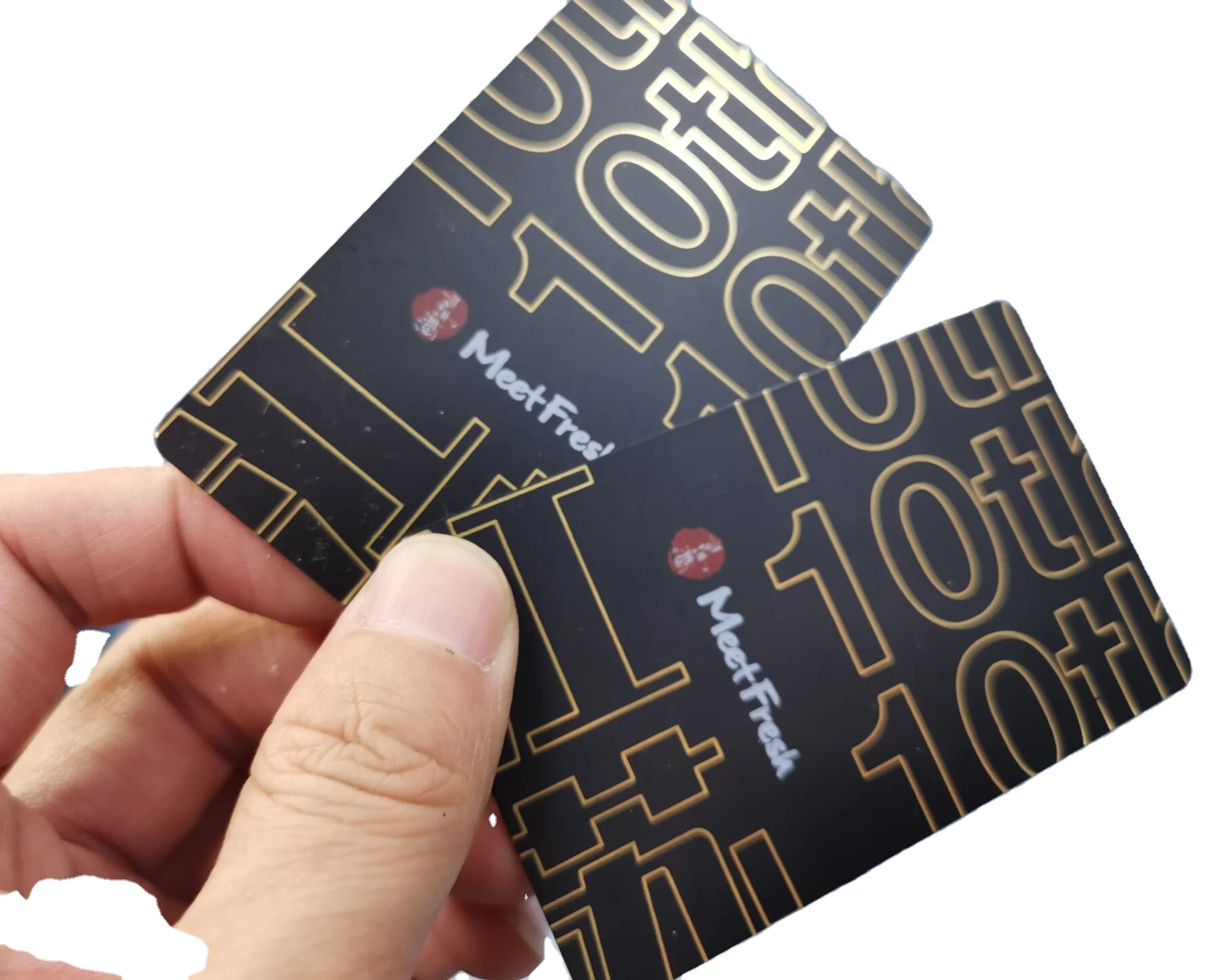 high quality black matt surface finish hot stamp gold silver foil membership VIP gift card