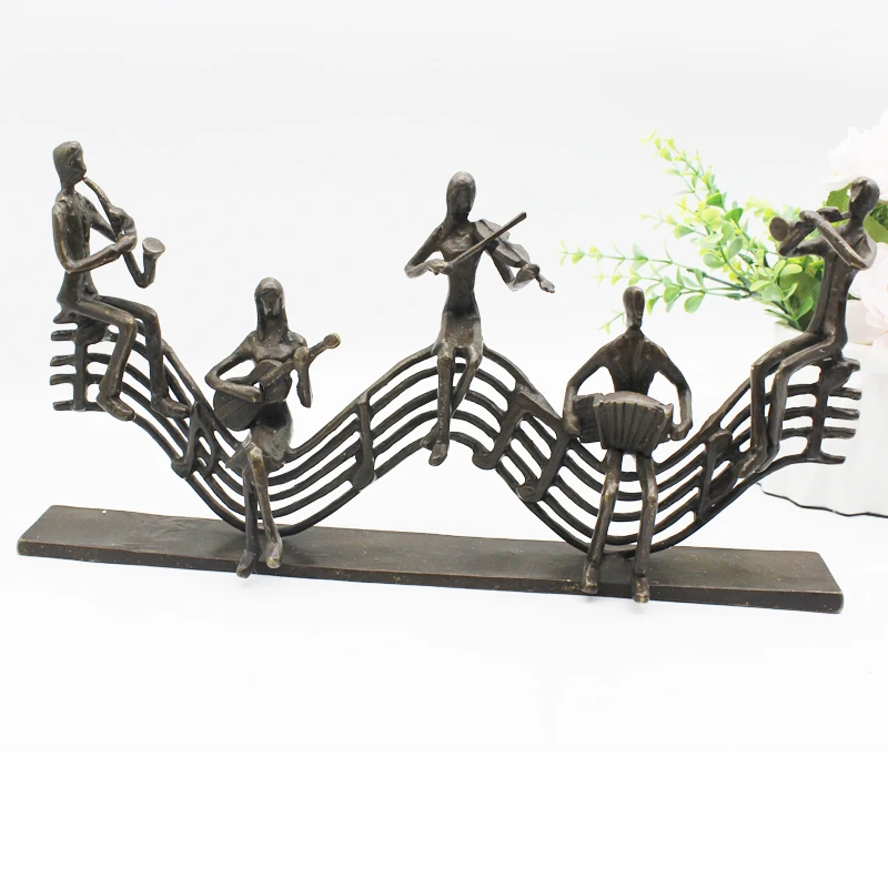 hot sale metal arts and crafts music sculpture home decor luxury figure decoration