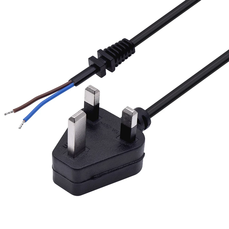 British standard three plug to three hole male plug 3x1.5 power cord