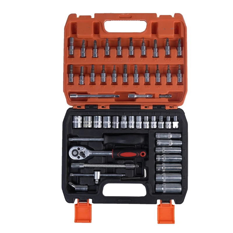 DIY Carbon Steel Socket Wrench Tool Set OEM Customizable Combination Repair Use 1-Year Warranty Case Box Packaging
