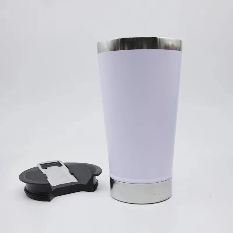 Eco friendly double walled 304 stainless steel vacuum Stanley beer mug travel beer cup with bottle opener 16oz
