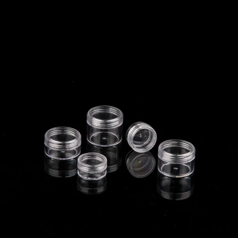 3g 5g 10g 15g 20g Clear Plastic Round Box Jewelry Storage Case Small Container Jars Powdered Cosmetic Samples box