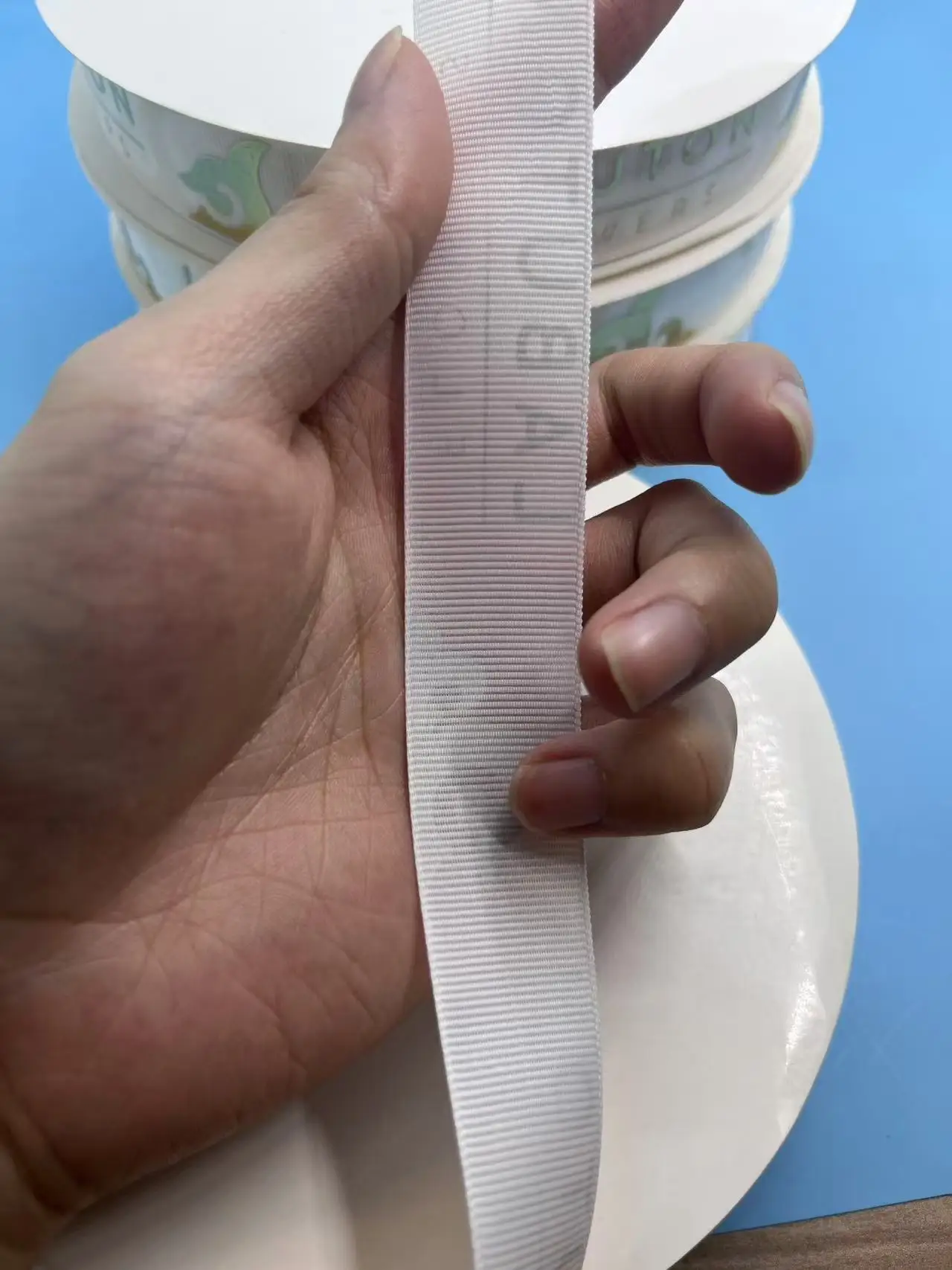 Solid Color Pink Grosgrain Ribbon Luxury Custom Size Glitter Grosgrain 1inch Soft Ribbon For Birthday