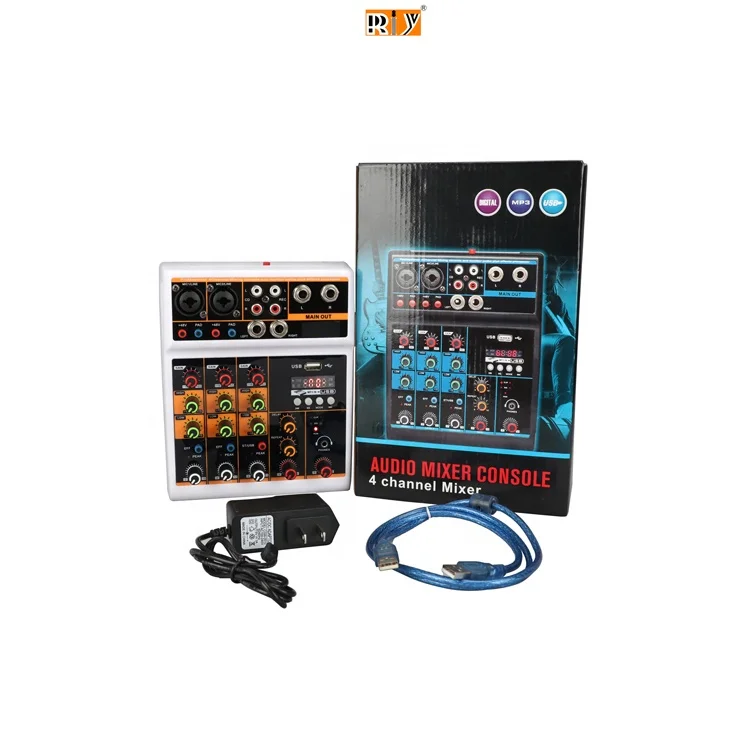 L4-USB небольшой звуковой микшер с записью BT стерео аудио консоль 4 канала