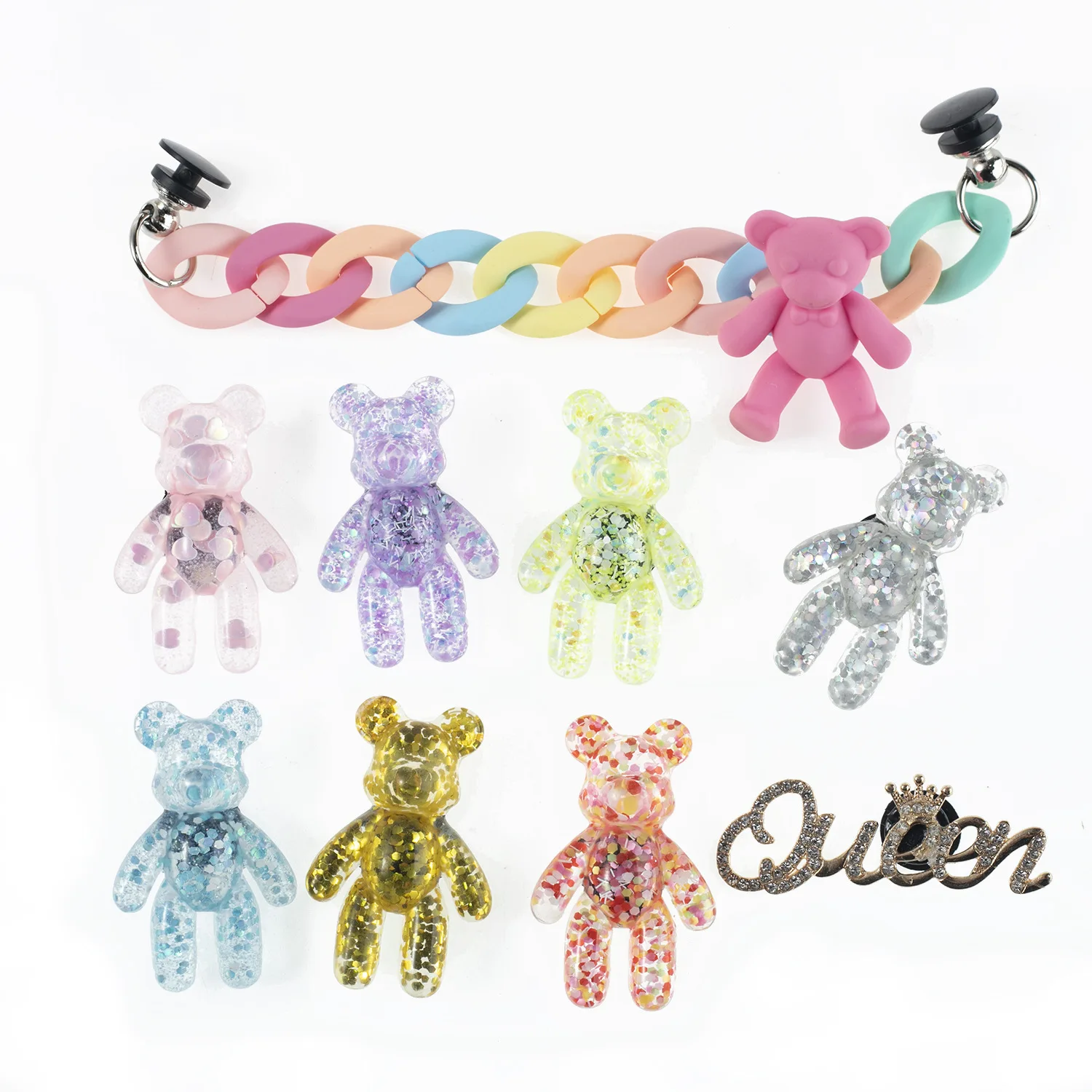 Hot products Ready New croc accessories shoe buckle shoes flower slippers sandals accessories DIY violent bear resin shoe buckle