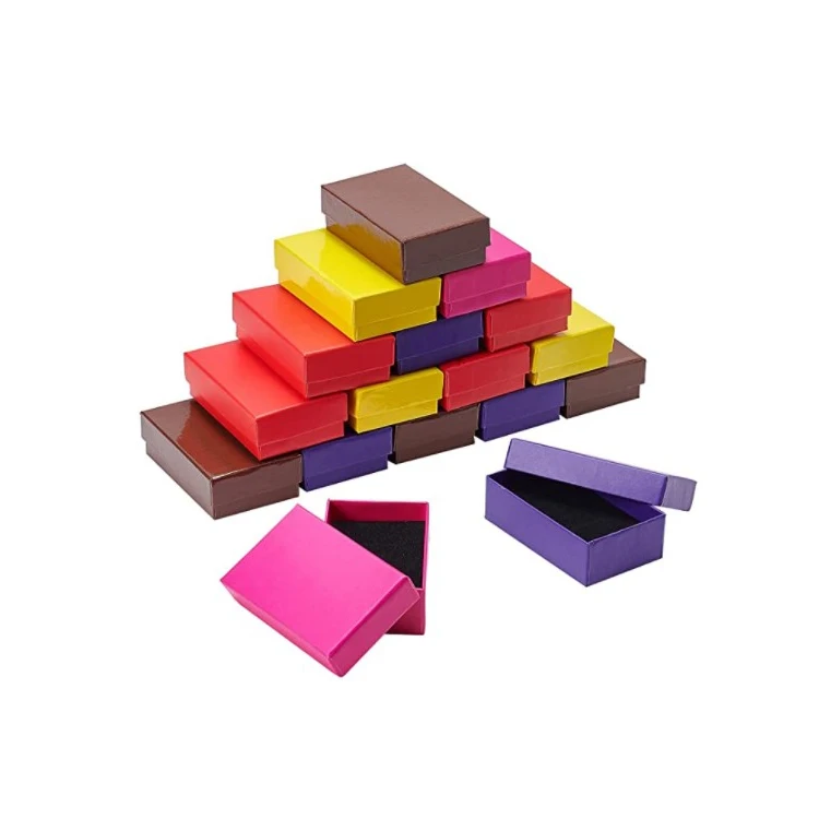 De Carton De 5 X 5 X 3,5 Cm Cajas De Papel De Regalo Con Esponja Negra Para Pulsera Collar Rigid Boxes Jewelry Packaging Accept