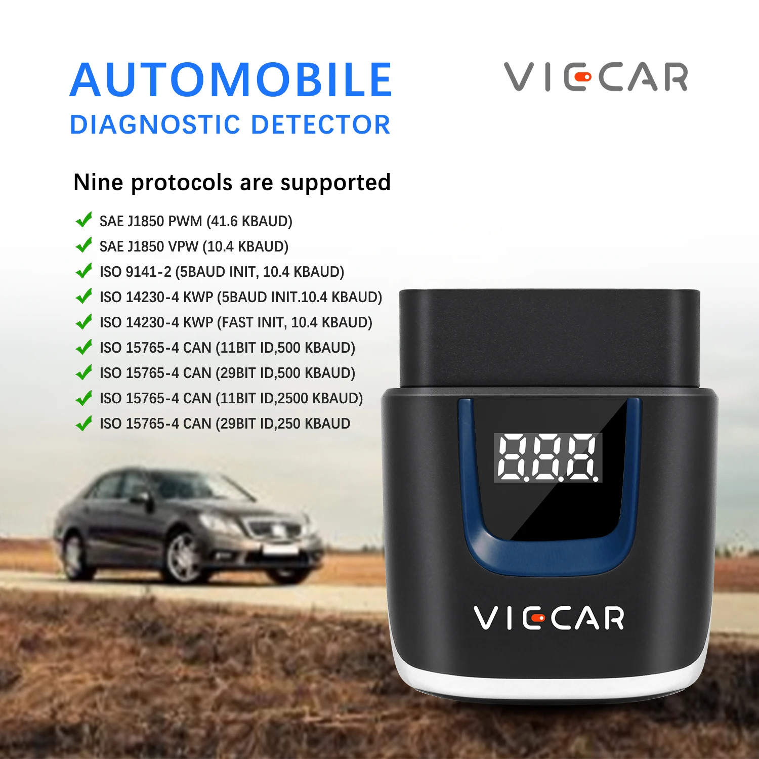 Viecar VP003 ELM327 V2.2 Wireless 4.0 USB OBD2 Scanner With PIC18F25K80 Auto Diagnostic Tool for Android/IOS/Windows