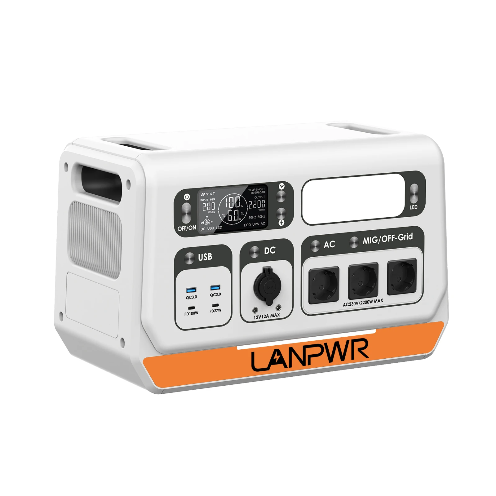 ЕС запас LANPWR на сетке 2200 Вт сертификат VDE система солнечных панелей Автономная Балконная электростанция с инвертором 2048Wh