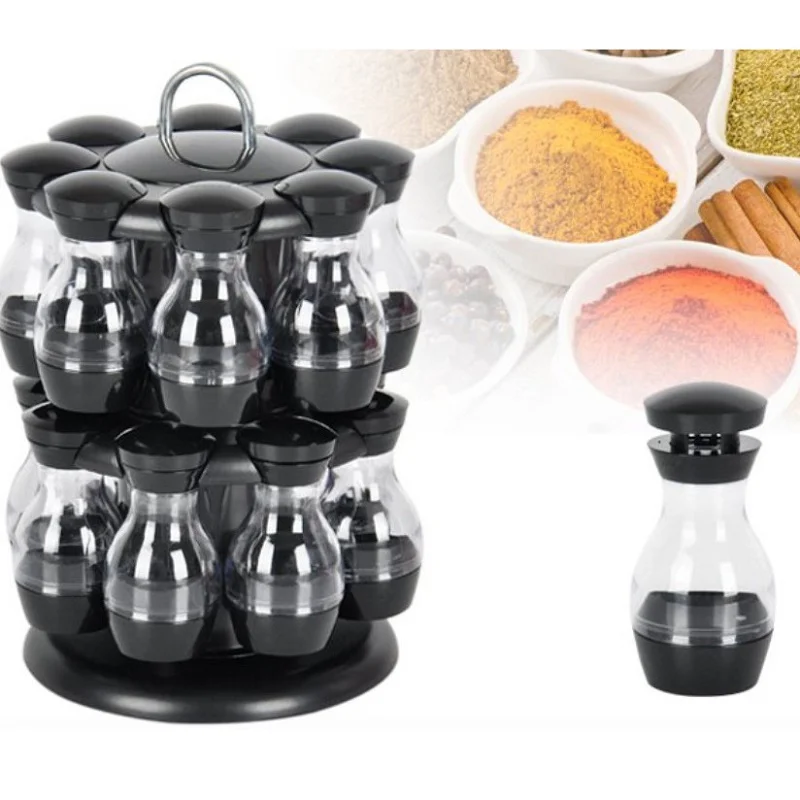 2022 new rotating cruet condiment seasoning spice jar rack set for kitchen storage rack organizer