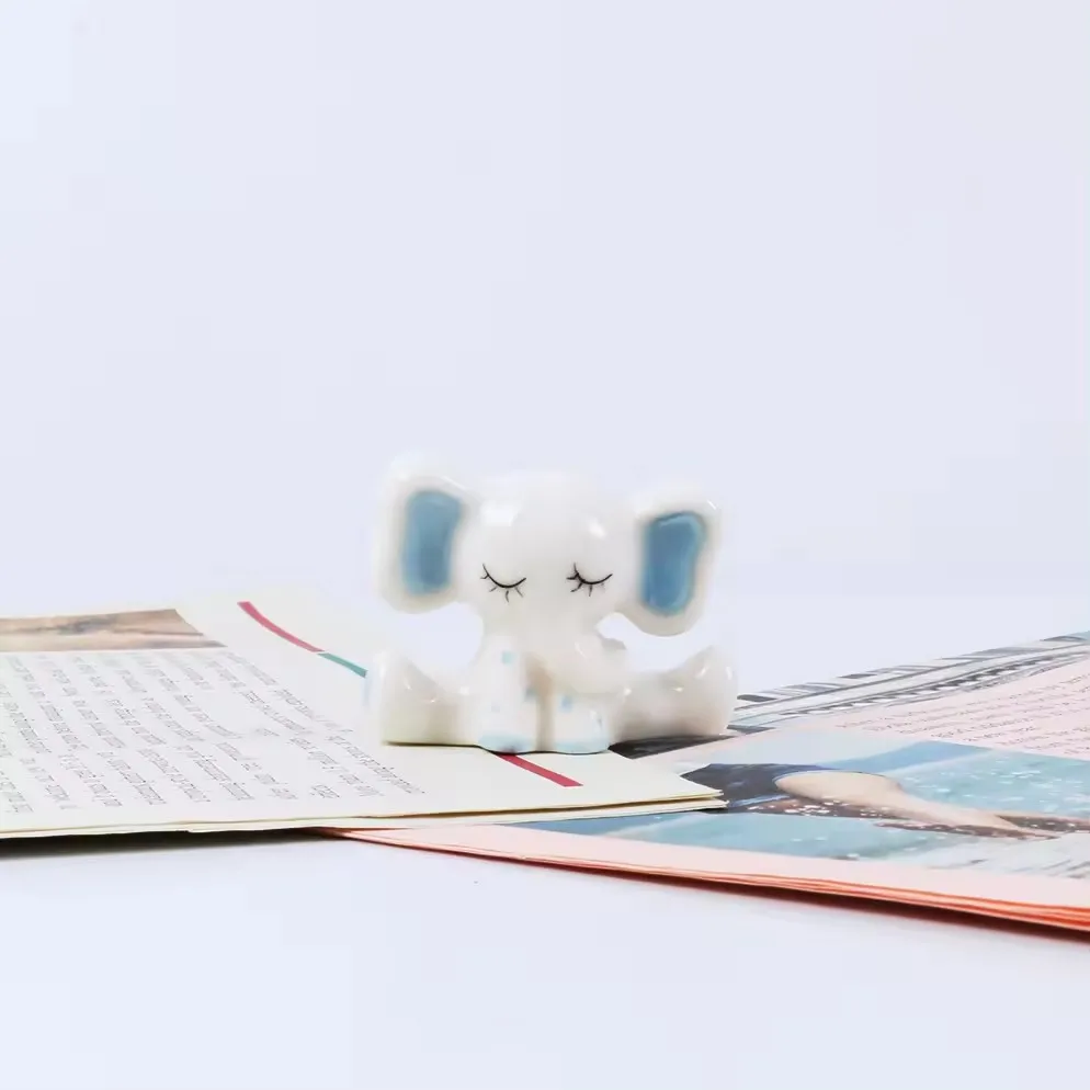 Wholesale cartoon cute mini white ceramic elephant home decor indoor decoration