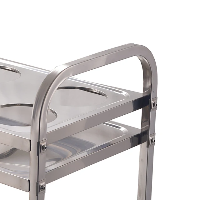
Factory Stainless Steel Hotel Kitchen Equipment Maid Drink Trolley Cart Bar 