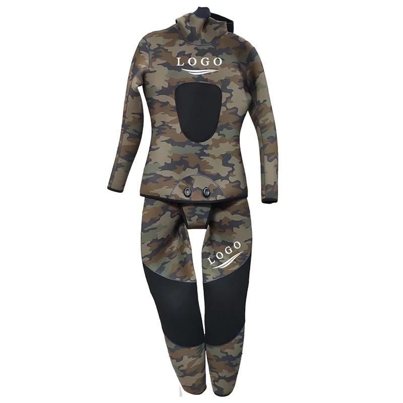
Open Cell Spearfishing Load Pad Canyoning 7mm Camouflage Camo Dive Hooded Suit 7 Mm Wetsuits 