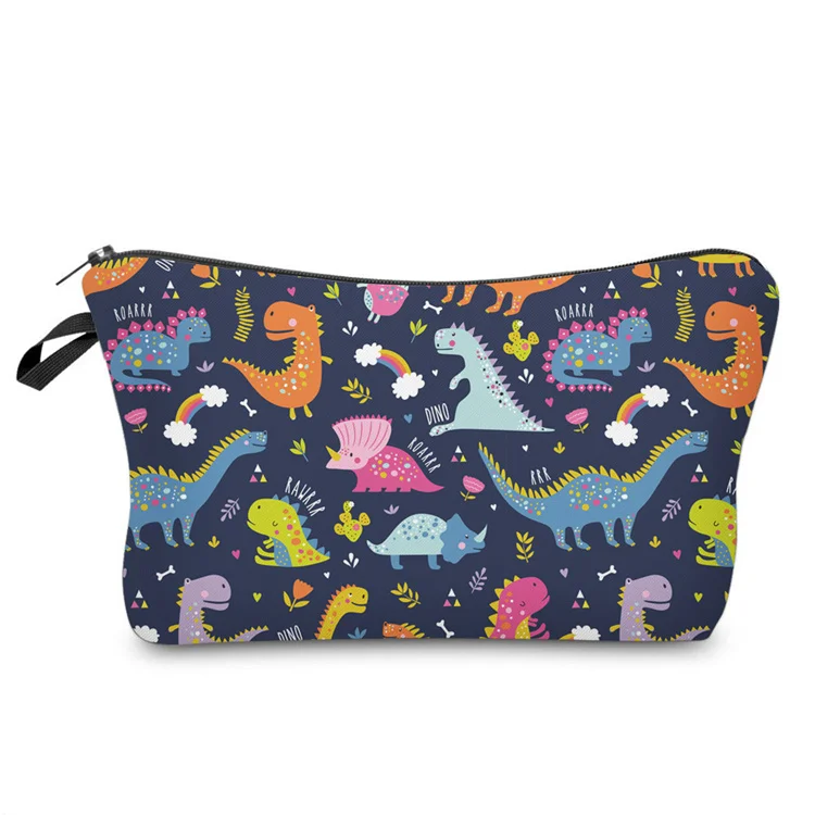 TCB-8E453  3D printing cute dinosaur makeup bag 2022 travel wash bag pencil case for girls