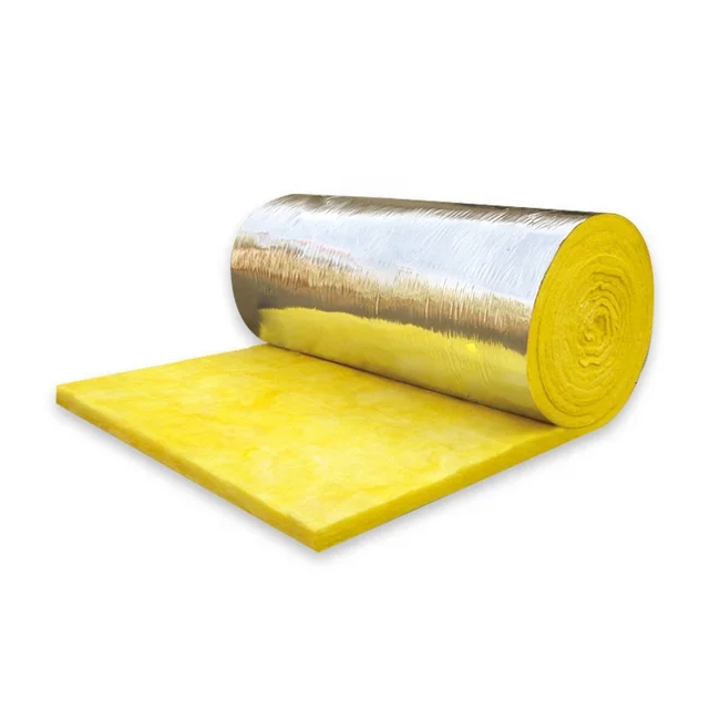 Fiberglass Roof Insulation Roll Fireproof Cotton Glass Wool Roof Rubber Insulation Heat Materials wool felt with aluminium foil