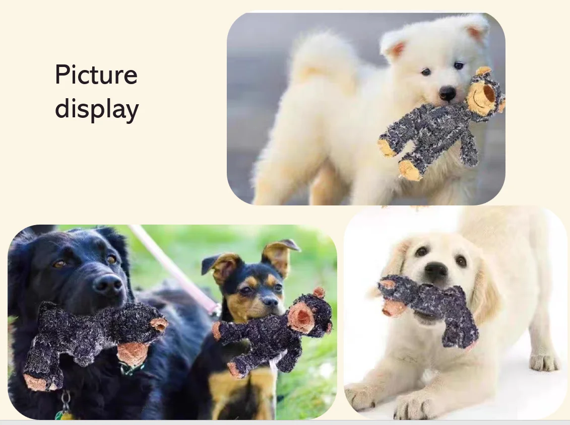 2023 Hot Selling Teeth Making Sound Plush Teeth Cleaning Dog Toy Plush Toy Bite Resistant Vent Pet Toys Bear