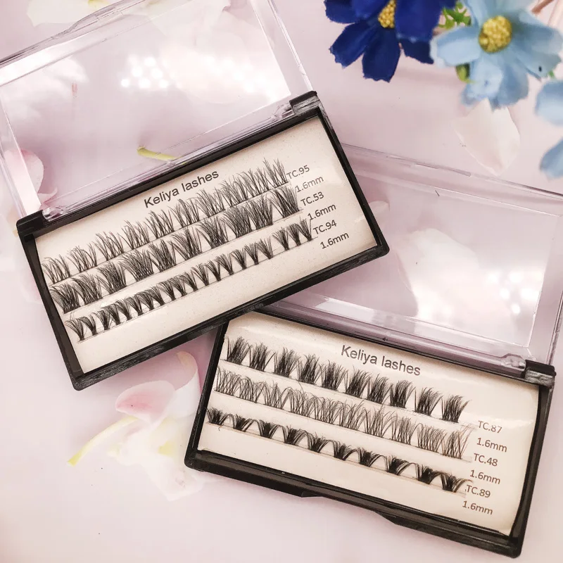 Own label super soft classic wispy volume imported Synthetic fiber charming sexy foxy angle wings diy lashes extension kits