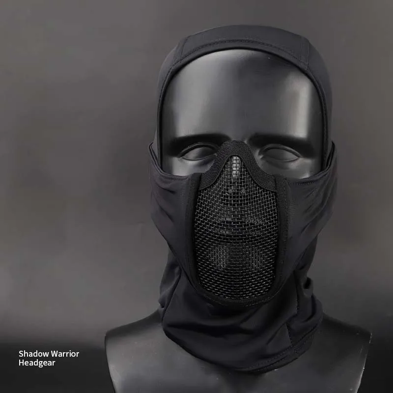 Tactical Headwear Mask CS Field Shooting Game Steel Mesh Full Face Polyester Material Training Mask War Game Riding Soft Mask